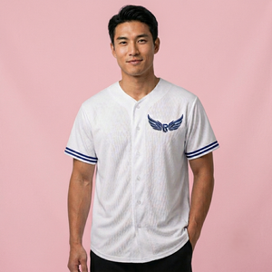 Men's <b>White</b> Baseball Jersey Short Sleeve V-Neck <b>Button</b> Front Breathable Eco-Friendly Anti-Bacterial Polyester Customized Team - Product Image 4
