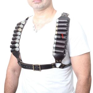 Cowhide Leather Crossback Shoulder <b>Harness</b> Durable Solid Color Casual Style One-piece Molding Belt Set - Product Image 2