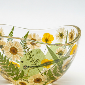 ชามเสิร์ฟตกแต่งรูปทรงคลื่นหลากสี ไล่เฉดสีส้ม ชมพู ม่วง ของตกแต่งศิลปะสมัยใหม่ ชามใส่ผลไม้ ขนมขบเคี้ยว - Product Image 2