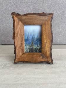ADC Natural Live Edge Bark <b>Wooden</b> <b>Picture</b> <b>Frame</b> Rattan Style Tabletop <b>Picture</b> <b>Frame</b> Custom Home Decor - Product Image 1
