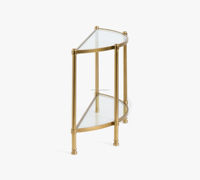 Everson Table console de luxe en verre Demilune-Chic Surface en verre demi-lune avec pieds en métal durable Mobilier d'intérieur
