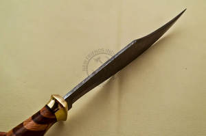 Nueva Edición Cuchillo Bowie de Damasco Hecho a Mano con Mango de Madera, Cuchillo de Supervivencia Coleccionable para Exteriores, Mejor Cuchillo de Caza de Hoja Fija Afilada - Product Image 6