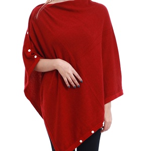 100% Pashmina/Cashmere Super Soft Warm Stylish Winter Fashionable Solid Buttons Knitted <b>Poncho</b> for <b>Women</b> Summer Wear Argyle - Product Image 5