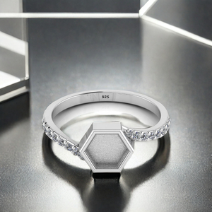 Anillo de Compromiso de Alta Calidad, Base para Joyería, Forma Hexagonal, Bonito, Regalo de Fábrica, Sin Piedra, para Fabricación de Joyas - Product Image 1