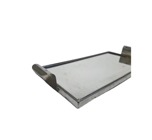 Bandeja de Servicio Rectangular Moderna de Acero Inoxidable con Asas Laterales, Bandeja Decorativa para el Hogar, Hotel y Eventos - Product Image 2