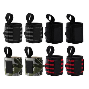 Bandes de maintien réglables en néoprène et nylon avec fermeture auto-agrippante pour la musculation, l'haltérophilie et la gym - Product Image 1