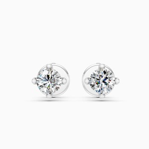 Clásicos Pendientes de Diamantes Cultivados en Laboratorio con un Diamante Cultivado en Laboratorio de 0.21 Ct |   En oro amarillo, blanco y rosa de 9 quilates - Product Image 2