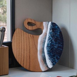 ถาดเสิร์ฟงานแต่งงานทรงกลมอเนกประสงค์ลายดอกไม้ ทำจากเรซิ่นสไตล์อาร์ตเดโค ทำด้วยมือ - Product Image 2