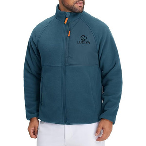 Veste softshell pour homme, qualité professionnelle, fermeture éclair intégrale, veste d'extérieur en sherpa, couleur vert pétrole - Coupe ajustée de précision - Product Image 1