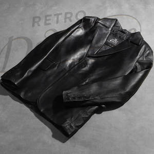 Blazer en cuir véritable noir pour homme, coupe ajustée, deux boutons, veste de costume décontractée en cuir, veste de soirée formelle de luxe - Product Image 1