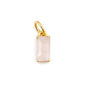 Citrine Baguette Shape Gemstone Charm Rectangular Cut Natural Stone Gold Plated Pendant Jewelry for Necklace & <b>Earring</b> - Product Image 5