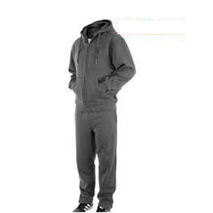 Survêtement gris à capuche pour homme, manches longues, couleur unie, style décontracté, 100 % coton, coupe classique, pour l'automne, poches latérales, taille élastique - Product Image 2