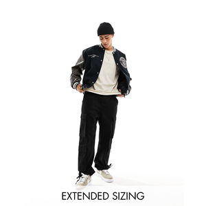 Wholesale <b>Men</b> Woolen Varsity <b>Jacket</b> Winter Stand Collar Fashion Bomber College Baseball <b>Jacket</b> Custom <b>Lightweight</b> Outerwear - Product Image 1