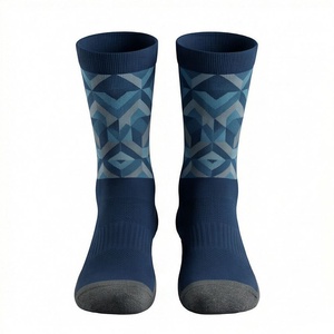 Geometric Pattern Crew <b>Socks</b> For <b>Running</b> Quick Dry Spandex Polyester Adult Summer Sports <b>Socks</b> - Product Image 1