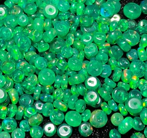 Perles d'opale verte naturelle éthiopienne, forme ronde, lisses, traitées par fumigation, 3-5 mm, pour bijoux - Product Image 6