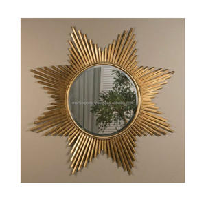 Miroir mural rond en métal de luxe fabriqué à la main miroir mural décoratif surdimensionné élégant pour la maison et la ferme modernes - Product Image 6