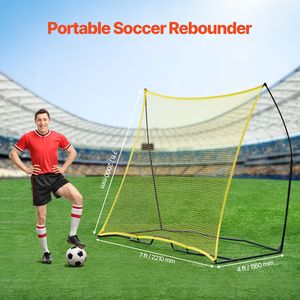 Rimbalzista da Calcio Portatile 7x7FT per Allenamento Giovanile, in Ferro e Poliestere, Attrezzatura Sportiva Portatile per Allenamento Calcio - Product Image 2