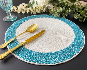 Wholesale Customized Vintage Solid <b>Beaded</b> <b>Placemat</b> for Wedding Home Use Eco-Friendly Durable Handmade Indian Product - Product Image 6
