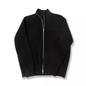 <b>Men's</b> Stand Collar <b>Zip</b> Up Knitted Wool Jacket Casual <b>Full</b> <b>Zip</b> <b>Cardigan</b> - Product Image 2