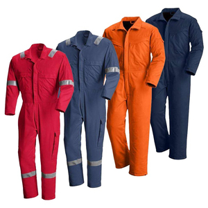 Combinaison de sécurité ignifuge haute visibilité rouge avec bandes réfléchissantes, vêtement de travail unisexe, combinaison de plombier en polyester, type 2, résistante à la chaleur 300C-500C - Product Image 1
