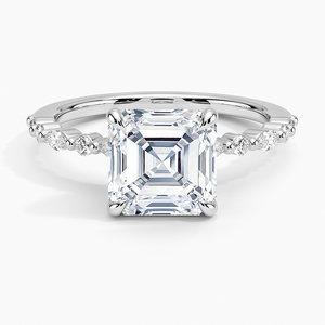 แหวน BOJ รุ่น 047 ทรง Asscher Cut เงินแท้ 925 ประดับเพชรโมอิสซาไนต์ 2 กะรัต สี D ความสะอาด VVS1 ฝังแบบสามเหลี่ยมเต็มวง ได้รับการรับรองจาก GRA ลดราคา - Product Image 1