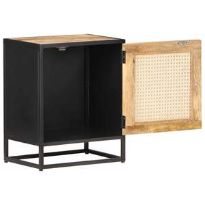 ตู้ข้างเตียงไม้หวายธรรมชาติพร้อมงานตกแต่งไม้มะม่วงแบบหยาบสำหรับห้องนอน - Product Image 3