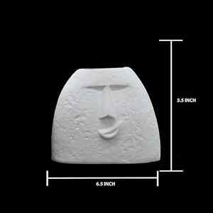 Decoración escultural minimalista para interiores artísticos contemporáneos. Cerámica abstracta moderna con hierba de pampa seca fluida. - Product Image 4