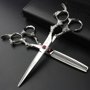 Professional Stainless Steel Beauty Scissors with Sharp <b>Blade</b> for Salon and Home Use-<b>Barber</b> Thinning Shears Set - Product Image 3
