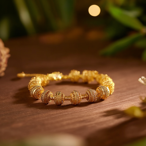 Sparkling Austrian Stone Gold Plated <b>Bracelets</b> Set 2.8\" Ball Shape Fancy Brass Bangles for Wedding Festive Wear-10575607BLU_2.8 - Product Image 3