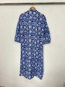 Vestido Kaftan Floral de Algodón Hecho a Mano: Ropa de Verano Estilo Boho - Product Image 6