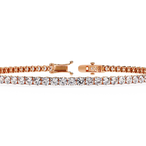 Classic Round Diamond CVD HPHT Lab Grown Diamond 14k <b>Solid</b> <b>Gold</b> Round Brilliant Cut Tennis Bracelet Fine Jewelry Women - Product Image 5