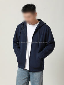 ชุดฮู้ดดี้ซิปผู้ชาย ผ้าฝ้าย 100% เนื้อหนา ลายถักเรียบ ดีไซน์มีซับใน กระเป๋าอเนกประสงค์ ทรงหลวมสไตล์วินเทจ-ODM - Product Image 4