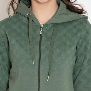 Sudadera con capucha y cremallera completa para hombre, de forro polar grueso, estilo casual urbano, con servicio de logotipo OEM. - Product Image 5