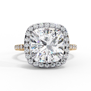 Anillo de Compromiso de Diseño Único en Oro Amarillo de 14K con Diamante de Corte Cojín de 2.5 CT, Certificado IGI, Diamante Cultivado en Laboratorio, Regalos de Aniversario y Boda - Product Image 2