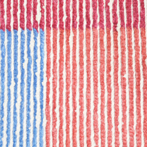Tapis tufté à la main rose et vert pastel, antidérapant, écologique, motif géométrique abstrait moderne, blocs de couleur, à poils épais pour - Product Image 3
