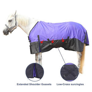 Couverture d'hiver imperméable pour chevaux, poids lourd, orange et noir, 70 pouces, couvertures et draps pour chevaux de qualité supérieure - Product Image 3