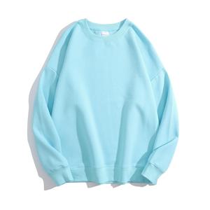 Sweat-shirt à col rond surdimensionné vert menthe unisexe, décontracté, tricoté, couleur unie, vêtement d'automne, coupe classique, manches longues 20247 - Product Image 4