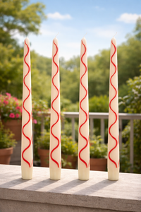 Velas Decorativas Espirales Rojas Hechas a Mano, Velas Modernas y Elegantes para Decoración del Hogar, para Bodas, Navidad, Cumpleaños (Juego) - Product Image 2