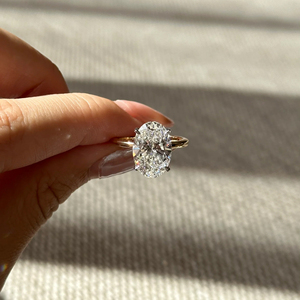 4 Carat Oval Lab Grown Diamond Engagement <b>Ring</b> IGI Certified D E Color VS VVS Clarity <b>Solitaire</b> Elegant Design <b>Ring</b> - Product Image 5