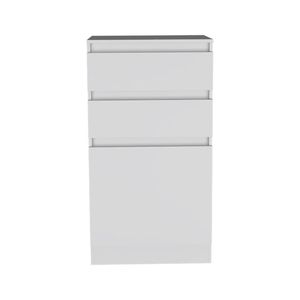 Gabinete Kamelot Blanco de Una Puerta con Dos Cajones, Cómoda con Joyero y Espejo, Muebles Elegantes para Comedor - Product Image 2