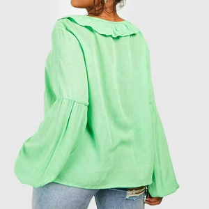 Women's Plus Size Short Sleeve Printed Blouse Tops Spring Eco-Friendly Cotton Bamboo - Product Image 1