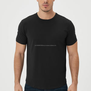 T-shirt à manches courtes pour homme, t-shirt de sport décontracté, séchage rapide, respirant, 100% coton, haut ajusté pour la course à pied, t-shirt noir - Product Image 3