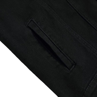 Servicio OEM ODM, Chaqueta de Mezclilla Negra para Hombre, Corte Ajustado, Casual, Cuello Camisero, Cierre de Botón, Material de Algodón, Ropa de Otoño