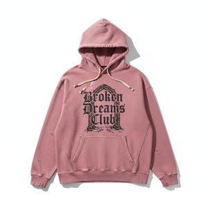 Sweat à capuche vintage délavé rose vieilli pour femme, coupe oversize à épaules tombantes, 100% coton molletonné respirant, décontracté pour l'hiver - Product Image 1