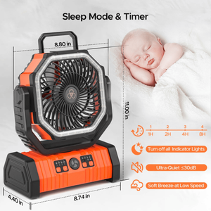 Banco de Energía Recargable de 20000 mAh, Ventilador Portátil y Usable para Camping con Rotación de 270 Grados - Product Image 4