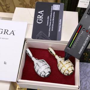 Colgante de Granada de Moissanita de Plata 925, Chapado en Oro, con Engaste de Garra, Estilo Hip Hop, Unisex, Joyería de Regalo - Product Image 4