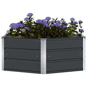 Jardinière en acier anthracite 50,79 x 50,79 x 17,72 po pour pots de fleurs et jardinières - Product Image 3