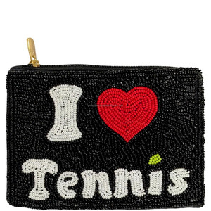 Tennis Ball Beaded Coin Purse Round 3D Handmade Seed <b>Bead</b> Embroidery Sporty Boutique Pouch Bag Charm Artistry By PR - Product Image 2