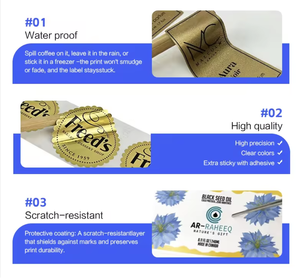 Étiquettes autocollantes personnalisées en vinyle, sérigraphiées, résistantes à l'eau, avec vernis UV localisé, pour emballage de flacons OEM 3ml 5ml 7ml 10ml - Product Image 3