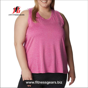 เสื้อกล้ามคอกลมสีชมพูสำหรับผู้หญิง Just Fitness Gears ผ้าถักโพลีเอสเตอร์ระบายอากาศได้ดี ความยาวปกติ สวมใส่สบาย - Product Image 1